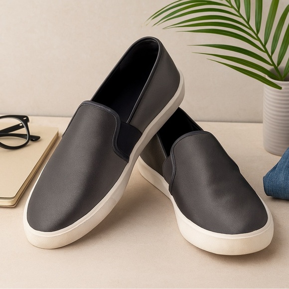 Vince Slip On Sneakers Dark Gray Casual Neutral Trendy - Picture 1 of 12